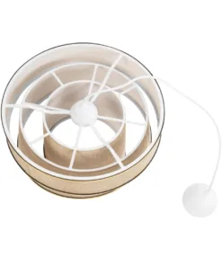 GLOBOSTAR® SIERA 203-0168 Μοντέρνο Κρεμαστό Φωτιστικό Οροφής με Ντουί 1 x E27 AC 220-240V IP20 - Μπεζ & Χρυσό - Μ38 x Π38 x Υ26cm 18 203 0168 9