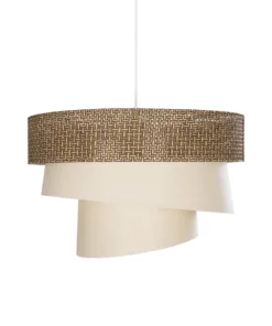 GLOBOSTAR® SIERA 203-0169 Μοντέρνο Κρεμαστό Φωτιστικό Οροφής με Ντουί 1 x E27 AC 220-240V IP20 - Καφέ & Μπεζ - Μ38 x Π38 x Υ26cm 14 203 0169 4