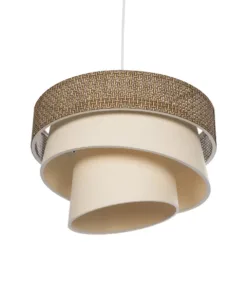 GLOBOSTAR® SIERA 203-0169 Μοντέρνο Κρεμαστό Φωτιστικό Οροφής με Ντουί 1 x E27 AC 220-240V IP20 - Καφέ & Μπεζ - Μ38 x Π38 x Υ26cm 15 203 0169 5