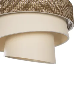 GLOBOSTAR® SIERA 203-0169 Μοντέρνο Κρεμαστό Φωτιστικό Οροφής με Ντουί 1 x E27 AC 220-240V IP20 - Καφέ & Μπεζ - Μ38 x Π38 x Υ26cm 17 203 0169 7
