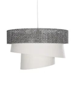 GLOBOSTAR® SIERA 203-0170 Μοντέρνο Κρεμαστό Φωτιστικό Οροφής με Ντουί 1 x E27 AC 220-240V IP20 - Μαύρο & Λευκό - Μ38 x Π38 x Υ26cm 14 203 0170 4