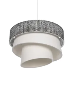 GLOBOSTAR® SIERA 203-0170 Μοντέρνο Κρεμαστό Φωτιστικό Οροφής με Ντουί 1 x E27 AC 220-240V IP20 - Μαύρο & Λευκό - Μ38 x Π38 x Υ26cm 15 203 0170 5