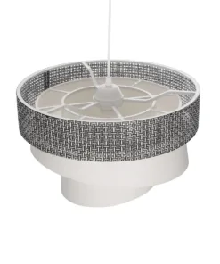 GLOBOSTAR® SIERA 203-0170 Μοντέρνο Κρεμαστό Φωτιστικό Οροφής με Ντουί 1 x E27 AC 220-240V IP20 - Μαύρο & Λευκό - Μ38 x Π38 x Υ26cm 16 203 0170 6