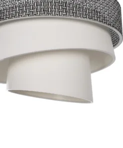 GLOBOSTAR® SIERA 203-0170 Μοντέρνο Κρεμαστό Φωτιστικό Οροφής με Ντουί 1 x E27 AC 220-240V IP20 - Μαύρο & Λευκό - Μ38 x Π38 x Υ26cm 17 203 0170 7