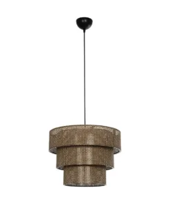 GLOBOSTAR® LEVEL 203-0171 Μοντέρνο Κρεμαστό Φωτιστικό Οροφής με Ντουί 1 x E27 AC 220-240V IP20 - Καφέ - Μ39 x Π39 x Υ30cm 12 203 0171 3