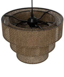 GLOBOSTAR® LEVEL 203-0171 Μοντέρνο Κρεμαστό Φωτιστικό Οροφής με Ντουί 1 x E27 AC 220-240V IP20 - Καφέ - Μ39 x Π39 x Υ30cm 15 203 0171 6