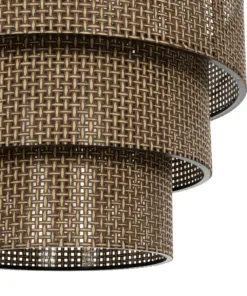 GLOBOSTAR® LEVEL 203-0171 Μοντέρνο Κρεμαστό Φωτιστικό Οροφής με Ντουί 1 x E27 AC 220-240V IP20 - Καφέ - Μ39 x Π39 x Υ30cm 16 203 0171 7