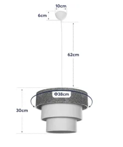 GLOBOSTAR® LEVEL 203-0172 Μοντέρνο Κρεμαστό Φωτιστικό Οροφής με Ντουί 1 x E27 AC 220-240V IP20 - Καφέ & Μπεζ - Μ38 x Π38 x Υ30cm 20 203 0172 10