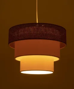 Alternative view of GLOBOSTAR® LEVEL 203-0172 Μοντέρνο Κρεμαστό Φωτιστικό Οροφής με Ντουί 1 x E27 AC 220-240V IP20 - Καφέ & Μπεζ - Μ38 x Π38 x Υ30cm