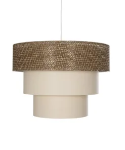 GLOBOSTAR® LEVEL 203-0172 Μοντέρνο Κρεμαστό Φωτιστικό Οροφής με Ντουί 1 x E27 AC 220-240V IP20 - Καφέ & Μπεζ - Μ38 x Π38 x Υ30cm 14 203 0172 4