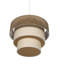 GLOBOSTAR® LEVEL 203-0172 Μοντέρνο Κρεμαστό Φωτιστικό Οροφής με Ντουί 1 x E27 AC 220-240V IP20 - Καφέ & Μπεζ - Μ38 x Π38 x Υ30cm 15 203 0172 5