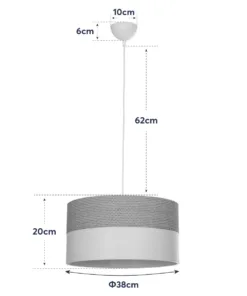 GLOBOSTAR® LIVA 203-0173 Μοντέρνο Κρεμαστό Φωτιστικό Οροφής με Ντουί 1 x E27 AC 220-240V IP20 - Καφέ & Μπεζ - Μ38 x Π38 x Υ20cm 20 203 0173 10