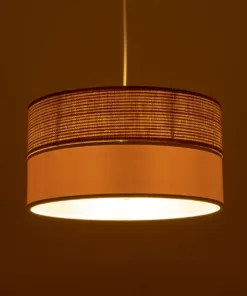 Alternative view of GLOBOSTAR® LIVA 203-0173 Μοντέρνο Κρεμαστό Φωτιστικό Οροφής με Ντουί 1 x E27 AC 220-240V IP20 - Καφέ & Μπεζ - Μ38 x Π38 x Υ20cm