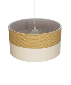 GLOBOSTAR® LIVA 203-0173 Μοντέρνο Κρεμαστό Φωτιστικό Οροφής με Ντουί 1 x E27 AC 220-240V IP20 - Καφέ & Μπεζ - Μ38 x Π38 x Υ20cm 16 203 0173 6