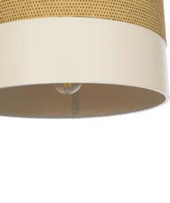 GLOBOSTAR® LIVA 203-0173 Μοντέρνο Κρεμαστό Φωτιστικό Οροφής με Ντουί 1 x E27 AC 220-240V IP20 - Καφέ & Μπεζ - Μ38 x Π38 x Υ20cm 17 203 0173 7