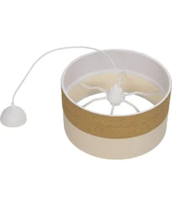 GLOBOSTAR® LIVA 203-0173 Μοντέρνο Κρεμαστό Φωτιστικό Οροφής με Ντουί 1 x E27 AC 220-240V IP20 - Καφέ & Μπεζ - Μ38 x Π38 x Υ20cm 19 203 0173 9