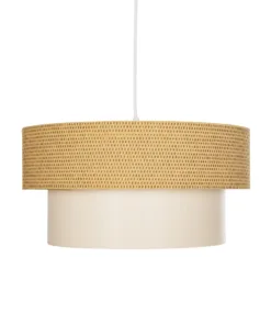 GLOBOSTAR® LIVA 203-0174 Μοντέρνο Κρεμαστό Φωτιστικό Οροφής με Ντουί 1 x E27 AC 220-240V IP20 - Μπεζ - Μ38 x Π38 x Υ30cm 14 203 0174 4