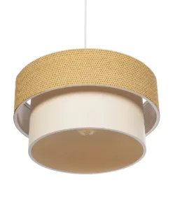 GLOBOSTAR® LIVA 203-0174 Μοντέρνο Κρεμαστό Φωτιστικό Οροφής με Ντουί 1 x E27 AC 220-240V IP20 - Μπεζ - Μ38 x Π38 x Υ30cm 15 203 0174 5