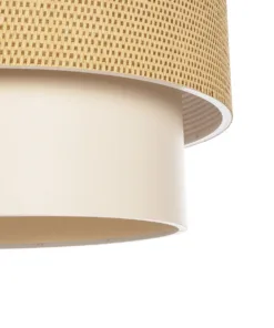 GLOBOSTAR® LIVA 203-0174 Μοντέρνο Κρεμαστό Φωτιστικό Οροφής με Ντουί 1 x E27 AC 220-240V IP20 - Μπεζ - Μ38 x Π38 x Υ30cm 17 203 0174 7