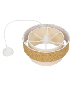 GLOBOSTAR® LIVA 203-0174 Μοντέρνο Κρεμαστό Φωτιστικό Οροφής με Ντουί 1 x E27 AC 220-240V IP20 - Μπεζ - Μ38 x Π38 x Υ30cm 19 203 0174 9