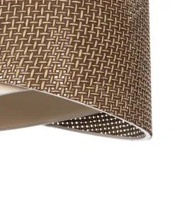 GLOBOSTAR® LILI 203-0177 Μοντέρνο Κρεμαστό Φωτιστικό Οροφής με Ντουί 1 x E27 AC 220-240V IP20 - Καφέ & Μπεζ - Μ30 x Π30 x Υ22cm 17 203 0177 7