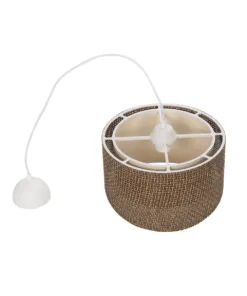 GLOBOSTAR® LILI 203-0177 Μοντέρνο Κρεμαστό Φωτιστικό Οροφής με Ντουί 1 x E27 AC 220-240V IP20 - Καφέ & Μπεζ - Μ30 x Π30 x Υ22cm 19 203 0177 9