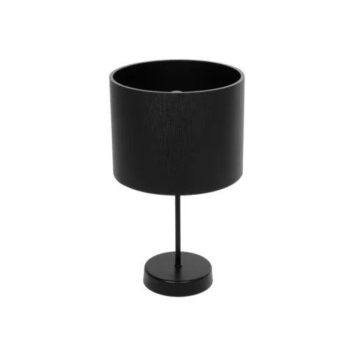 GloboStar® GloboStar® WIZ 203-0178 Μοντέρνο Επιτραπέζιο Φωτιστικό Πορτατίφ Μονόφωτο 1 x E27 IP20 Μαύρο Μέταλλο με Μαύρο Ύφασμα - Μ22 x Π22 x Υ36.5cm