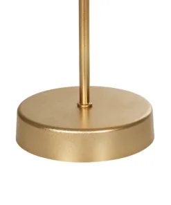 GloboStar® WIZ 203-0180 Μοντέρνο Επιτραπέζιο Φωτιστικό Πορτατίφ Μονόφωτο 1 x E27 IP20 Χρυσο Μέταλλο με Μπεζ Ύφασμα - Μ22 x Π22 x Υ36.5cm 14 203 0180 6