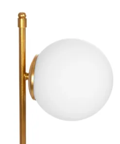 GloboStar® GLOBUS 203-0182 Μοντέρνο Επιτραπέζιο Φωτιστικό Πορτατίφ Μονόφωτο 1 x E27 IP20 Χρυσο Μέταλλο με Λευκό Γυαλί - Μ21 x Π16.5 x Υ45cm 14 203 0182 6