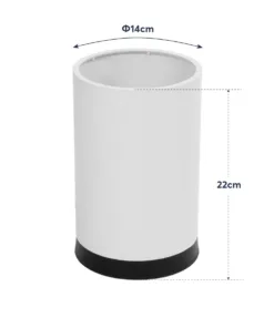 GloboStar® CYLINDER 203-0183 Μοντέρνο Επιτραπέζιο Φωτιστικό Πορτατίφ Μονόφωτο 1 x E27 IP20 Μαύρο Πλαστικό με Μπεζ Υφασμα - Μ14 x Π14 x Υ22cm 16 203 0183 8