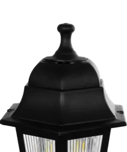 GloboStar® VITRO 203-0190 Vintage Επιδαπέδιο Φωτιστικό Φαναράκι Μονόφωτο 1 x E27 IP44 Μαύρο & Διάφανο Πλαστικό - Μ17 x Π17 x Υ40cm 13 203 0190 5