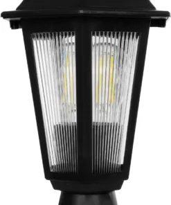 GloboStar® VITRO 203-0190 Vintage Επιδαπέδιο Φωτιστικό Φαναράκι Μονόφωτο 1 x E27 IP44 Μαύρο & Διάφανο Πλαστικό - Μ17 x Π17 x Υ40cm 14 203 0190 6