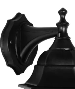 GloboStar® VITRO 203-0191 Vintage Επιτοίχιο Φωτιστικό Φαναράκι Μονόφωτο 1 x E27 IP44 Μαύρο Πλαστικό - Μ17 x Π20 x Υ36cm 12 203 0191 5