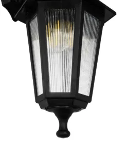 GloboStar® VITRO 203-0191 Vintage Επιτοίχιο Φωτιστικό Φαναράκι Μονόφωτο 1 x E27 IP44 Μαύρο Πλαστικό - Μ17 x Π20 x Υ36cm 13 203 0191 6