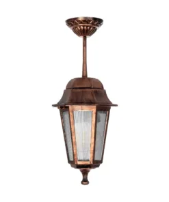 GloboStar® VITRO 203-0194 Vintage Κρεμαστό Φωτιστικό Φαναράκι Μονόφωτο 1 x E27 IP44 Χάλκινο Πλαστικό - Μ17 x Π17 x Υ28cm 10 203 0194 3