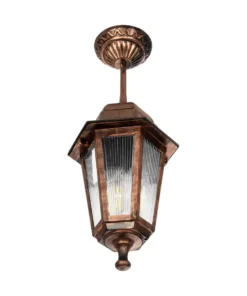 GloboStar® VITRO 203-0194 Vintage Κρεμαστό Φωτιστικό Φαναράκι Μονόφωτο 1 x E27 IP44 Χάλκινο Πλαστικό - Μ17 x Π17 x Υ28cm 11 203 0194 4