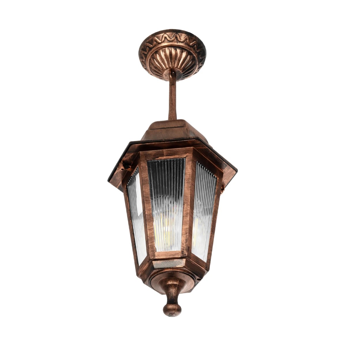 GloboStar® VITRO 203-0194 Vintage Κρεμαστό Φωτιστικό Φαναράκι Μονόφωτο 1 x E27 IP44 Χάλκινο Πλαστικό - Μ17 x Π17 x Υ28cm 5 GloboStar® VITRO 203-0194 Vintage Κρεμαστό Φωτιστικό Φαναράκι Μονόφωτο 1 x E27 IP44 Χάλκινο Πλαστικό - Μ17 x Π17 x Υ28cm - Image 4