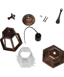 GloboStar® VITRO 203-0194 Vintage Κρεμαστό Φωτιστικό Φαναράκι Μονόφωτο 1 x E27 IP44 Χάλκινο Πλαστικό - Μ17 x Π17 x Υ28cm 14 203 0194 7