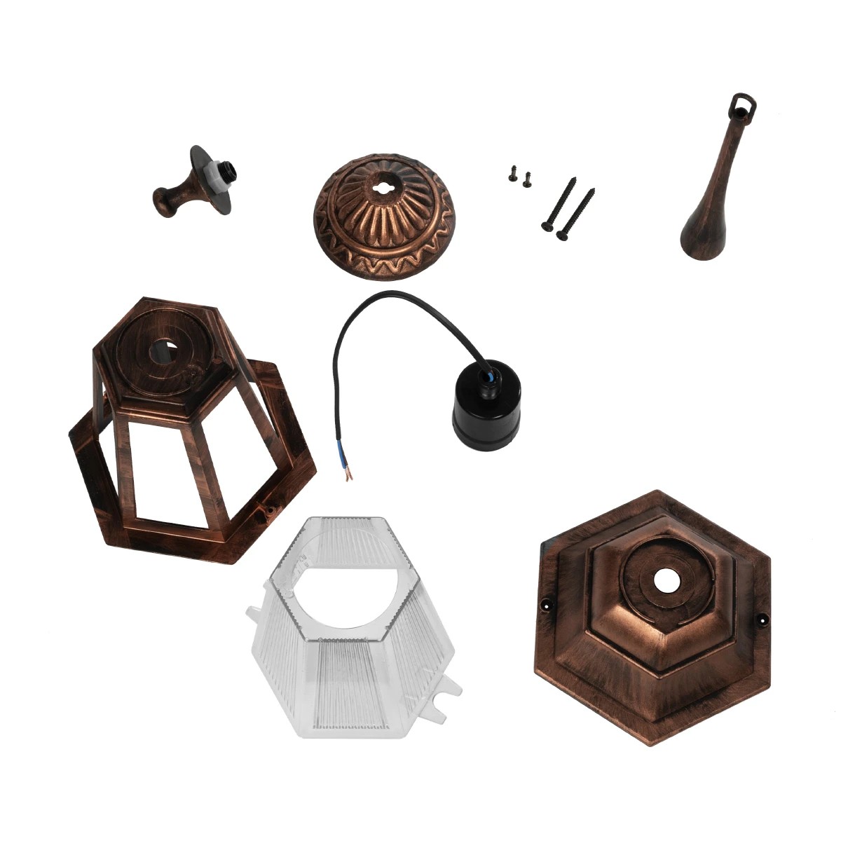 GloboStar® VITRO 203-0194 Vintage Κρεμαστό Φωτιστικό Φαναράκι Μονόφωτο 1 x E27 IP44 Χάλκινο Πλαστικό - Μ17 x Π17 x Υ28cm 8 GloboStar® VITRO 203-0194 Vintage Κρεμαστό Φωτιστικό Φαναράκι Μονόφωτο 1 x E27 IP44 Χάλκινο Πλαστικό - Μ17 x Π17 x Υ28cm - Image 7