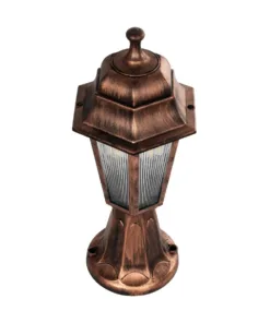 GloboStar® VITRO 203-0195 Vintage Επιδαπέδιο Φωτιστικό Φαναράκι Μονόφωτο 1 x E27 IP44 Χάλκινο & Διάφανο Πλαστικό - Μ17 x Π17 x Υ40cm 13 203 0195 5