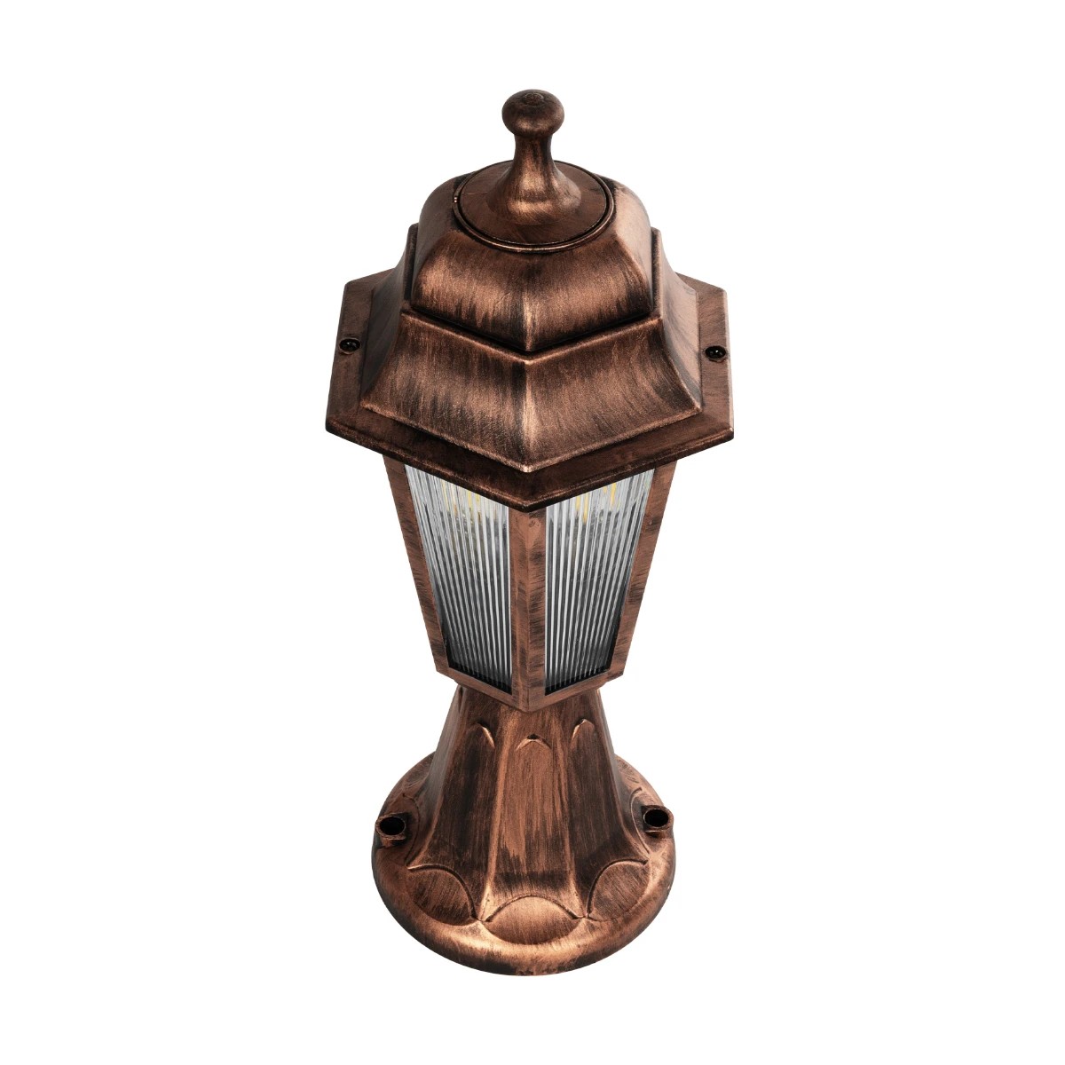 GloboStar® VITRO 203-0195 Vintage Επιδαπέδιο Φωτιστικό Φαναράκι Μονόφωτο 1 x E27 IP44 Χάλκινο & Διάφανο Πλαστικό - Μ17 x Π17 x Υ40cm 6 GloboStar® VITRO 203-0195 Vintage Επιδαπέδιο Φωτιστικό Φαναράκι Μονόφωτο 1 x E27 IP44 Χάλκινο & Διάφανο Πλαστικό - Μ17 x Π17 x Υ40cm - Image 5