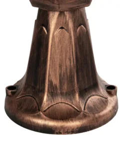 GloboStar® VITRO 203-0195 Vintage Επιδαπέδιο Φωτιστικό Φαναράκι Μονόφωτο 1 x E27 IP44 Χάλκινο & Διάφανο Πλαστικό - Μ17 x Π17 x Υ40cm 15 203 0195 7