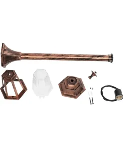 GloboStar® VITRO 203-0197 Vintage Επιδαπέδιο Φωτιστικό Κολωνάκι Κήπου Μονόφωτο 1 x E27 IP44 Χάλκινο & Διάφανο Πλαστικό - Μ17 x Π17 x Υ100cm 14 203 0197 7