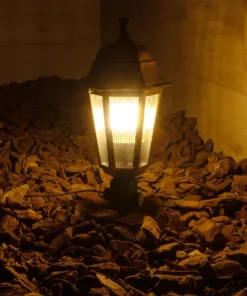 Alternative view of GloboStar® VITRO 203-0198 Vintage Καρφωτό Φωτιστικό Φαναράκι Μονόφωτο 1 x E27 IP44 Χάλκινο & Διάφανο Πλαστικό - Μ17 x Π17 x Υ55cm