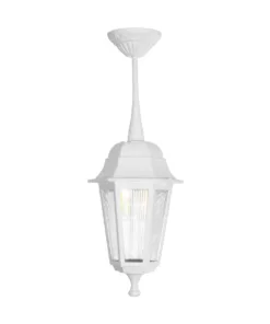 GloboStar® VITRO 203-0199 Vintage Κρεμαστό Φωτιστικό Φαναράκι Μονόφωτο 1 x E27 IP44 Λευκό Πλαστικό - Μ17 x Π17 x Υ28cm 10 203 0199 3