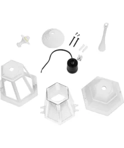 GloboStar® VITRO 203-0199 Vintage Κρεμαστό Φωτιστικό Φαναράκι Μονόφωτο 1 x E27 IP44 Λευκό Πλαστικό - Μ17 x Π17 x Υ28cm 14 203 0199 7