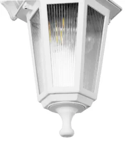 GloboStar® VITRO 203-0201 Vintage Επιτοίχιο Φωτιστικό Φαναράκι Μονόφωτο 1 x E27 IP44 Λευκό Πλαστικό - Μ17 x Π20 x Υ36cm 13 203 0201 6