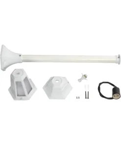 GloboStar® VITRO 203-0202 Vintage Επιδαπέδιο Φωτιστικό Κολωνάκι Κήπου Μονόφωτο 1 x E27 IP44 Λευκό & Διάφανο Πλαστικό - Μ17 x Π17 x Υ100cm 14 203 0202 7