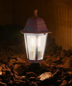 Alternative view of GloboStar® VITRO 203-0203 Vintage Καρφωτό Φωτιστικό Φαναράκι Μονόφωτο 1 x E27 IP44 Λευκό & Διάφανο Πλαστικό - Μ17 x Π17 x Υ55cm