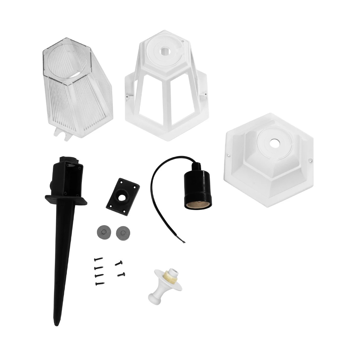 GloboStar® VITRO 203-0203 Vintage Καρφωτό Φωτιστικό Φαναράκι Μονόφωτο 1 x E27 IP44 Λευκό & Διάφανο Πλαστικό - Μ17 x Π17 x Υ55cm 8 GloboStar® VITRO 203-0203 Vintage Καρφωτό Φωτιστικό Φαναράκι Μονόφωτο 1 x E27 IP44 Λευκό & Διάφανο Πλαστικό - Μ17 x Π17 x Υ55cm - Image 7